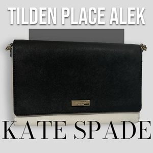 Kate Spade New York Tilden Place Alek Grey Black Colorblock Flap Crossbody Purse